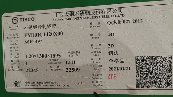निकास प्रणाली के लिए 0.5 मिमी 441 डीआईएन 1.4509 मिरर स्टेनलेस स्टील शीट समाप्त करें: