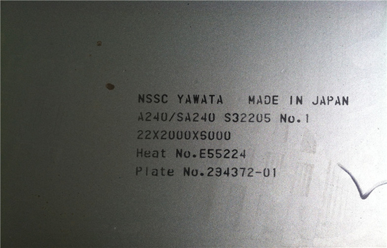 द्वैध स्टेनलेस स्टील प्लेट ग्रेड S31803 / S32205
