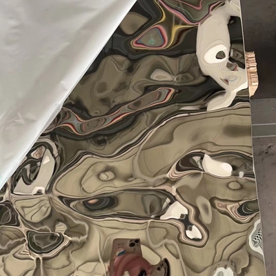 वाटर वेव मिरर स्टेनलेस मेटल स्टील शीट 1220x2440mm फॉर्मेट 0.8 ग्रेड 304 316L