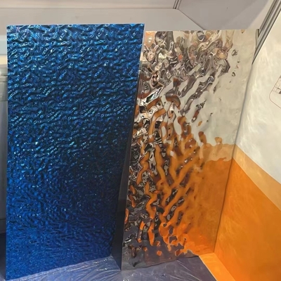 0.5*1220x2440mm स्टेनलेस स्टील वाटर रिपल शीट प्लेट 201 मीडियम रिपल रोज गोल्ड