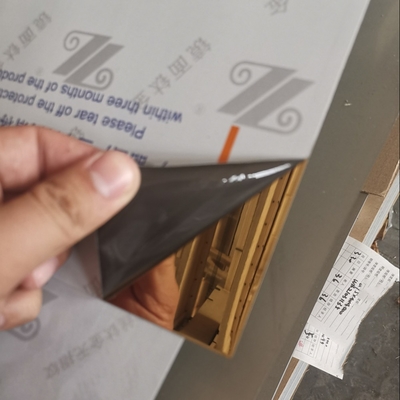 0.5*1240x2440mm स्टेनलेस स्टील चिकनी दर्पण शीट पैनल Ti-गोल्ड दर्पण प्लेट