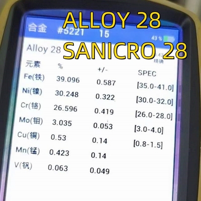 कच्चे माल SANICRO 28 UNS N8028 ((मिश्र धातु 28) स्टेनलेस स्टील सीमलेस पाइप