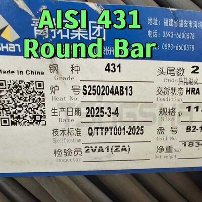 गर्म लुढ़का हुआ SUS431 रॉड स्टेनलेस स्टील गोल बार ग्रेड 14cr17ni2 Aisi 431 DIN1.4057 75mm ब्लैक रॉड