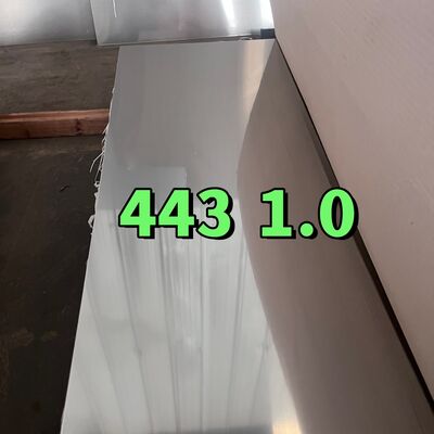 ASTM A240 कोल्ड रोल्ड SUS443 UNS S44330 DIN1.4611 X2CrTi21 स्टेनलेस स्टील शीट 1.2*1220 मिमी