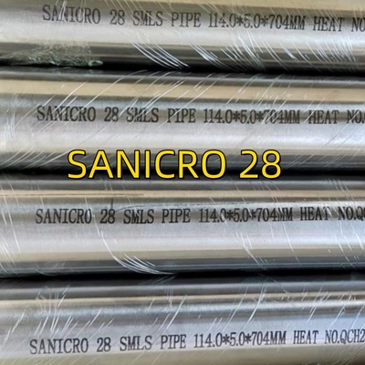SANICRO 28 UNS N08028/W. Nr. 1.4563 SMLS पाइप मिश्र धातु28 स्टेनलेस स्टील ट्यूबिंग 114*5*6000