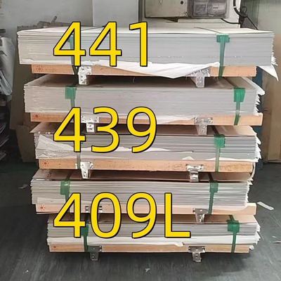 1.4509 AISI 441 2B 2D स्टेनलेस स्टील शीट SUS441 ऑटोमोबाइल निकास प्रणाली के लिए इस्तेमाल किया धातु शीट 2D सतह