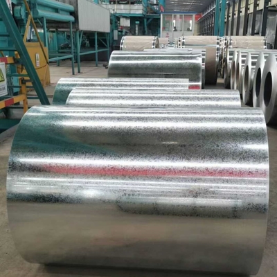 ASTM A653 G90 DX51D SGH340 उच्च शक्ति के साथ जस्ती कोटिंग Z275 स्टील कॉइल शून्य स्पैंगल