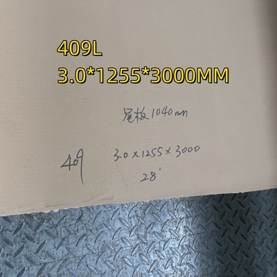 ASTM A240 ग्रेड 409L 1.4512 3.0-12 मिमी गर्म लुढ़का हुआ SUS409 स्टेनलेस स्टील प्लेट NO 1 खत्म