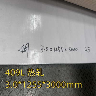 SUH409L/SUS409L 1.4512 स्टेनलेस स्टील प्लेट 3.0*1255*3000MM 1D सतह ऑटो निकास भागों के लिए