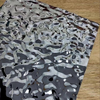 लहर प्रभाव SUS304 201 दर्पण प्रभाव जल तरंग स्टेनलेस स्टील शीट 1.0*1220*2440 मिमी