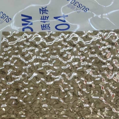 SUS304 पानी लहर स्टील शीट सोना मध्य बड़ा पैटर्न 0.8 * 1220x2440 मिमी