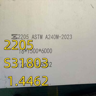 ASTM A182 F51 स्टेनलेस स्टील प्लेट 38*1220*2440mm S31803 1.4462 डुप्लेक्स स्टील प्लेट